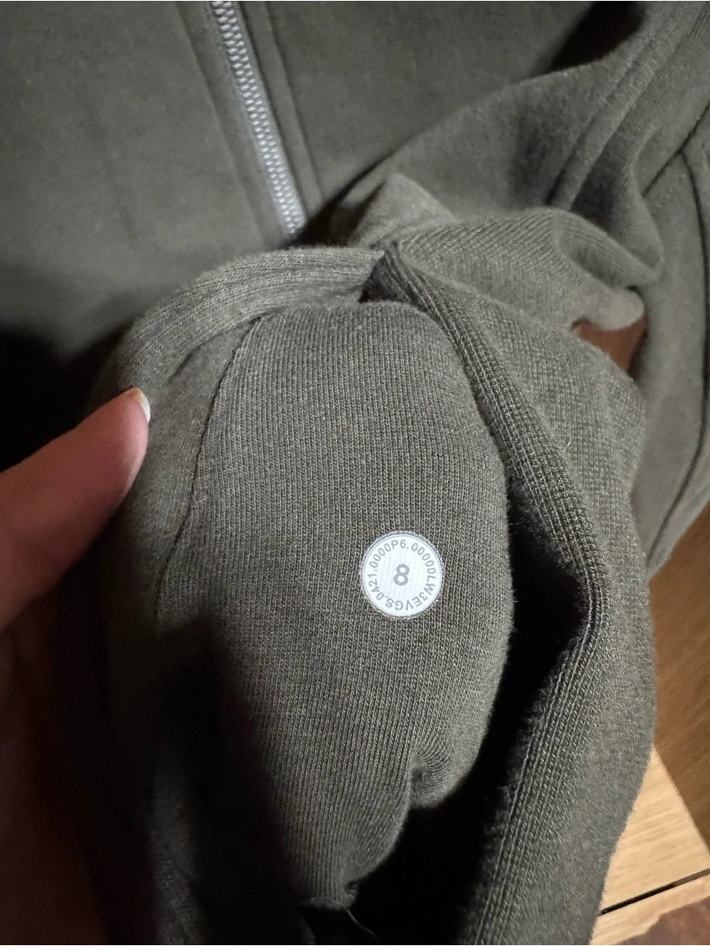 lululemon Hooded Full Zip Jacket Size 8 Olive Green
